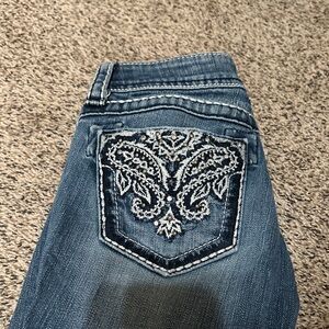 Miss Me Blue Jeans with Embroidered Pocket